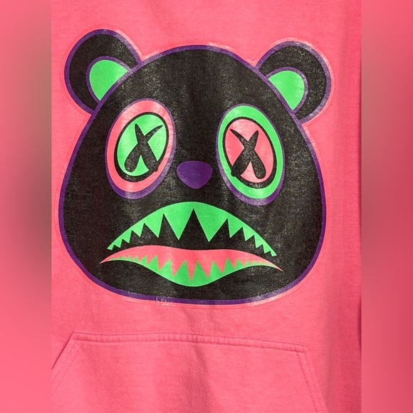 WOMENS LARGE BAWS PINK HOODIE HOODED SWEATSHIRT MISSING HOODIE DRAWSTRING - Picture 4 of 8